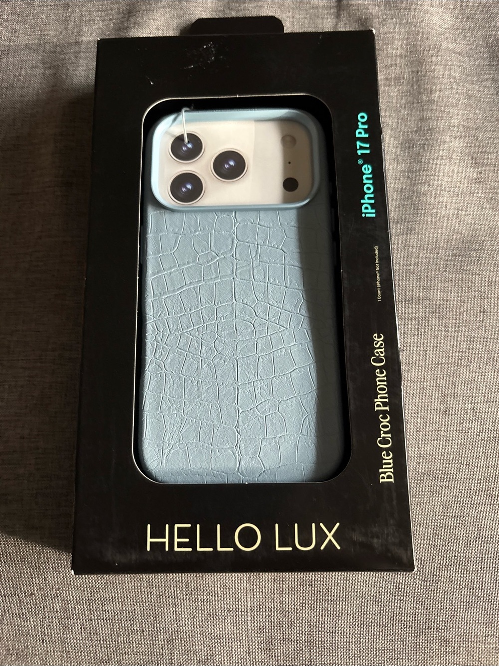 Hello Lux Blue Croc Phone Case for iPhone 17 Pro